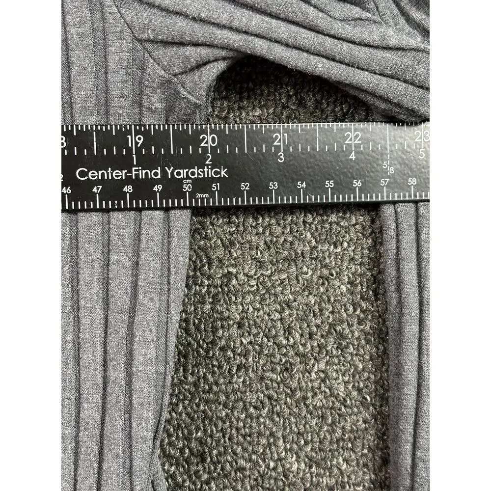 Nike Yoga Sweater Womens Medium Gray Cowl Neck Ribbed Long Sleeve DD5828-010